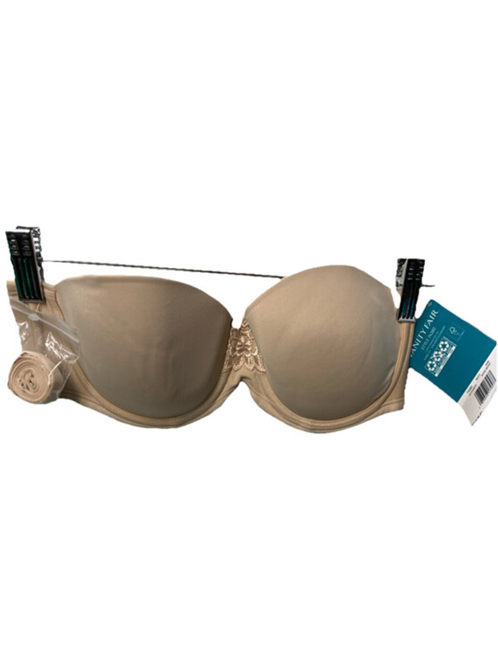 Vanity Fair Women Beauty Back Smoothing Strapless Bra Beige Underwired Size 34B